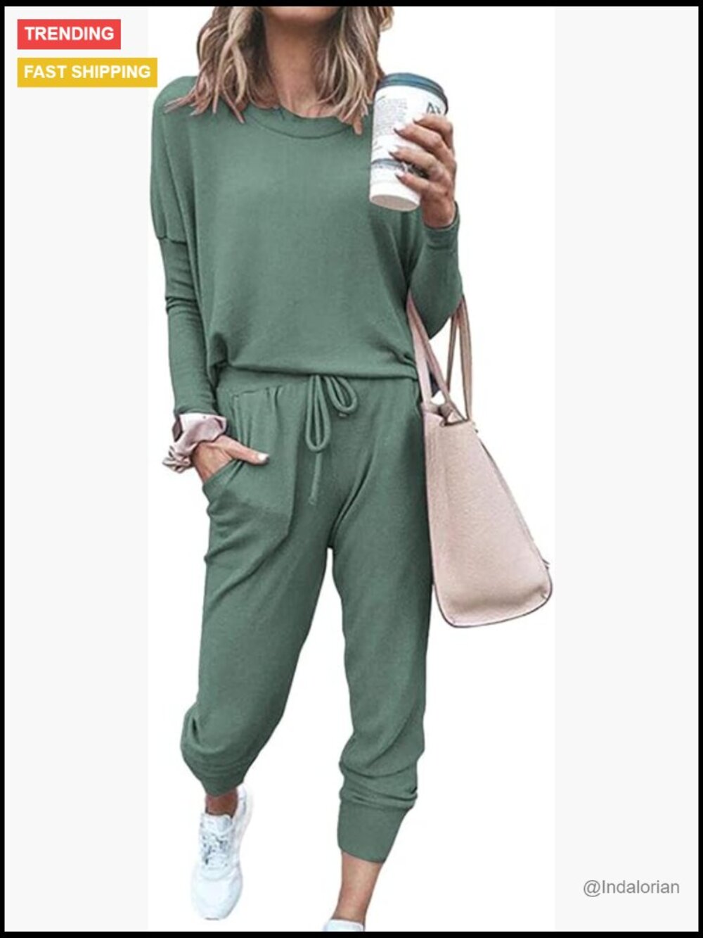 Long Sleeve Tops High Waisted Jogger Pants Set Tracksuit